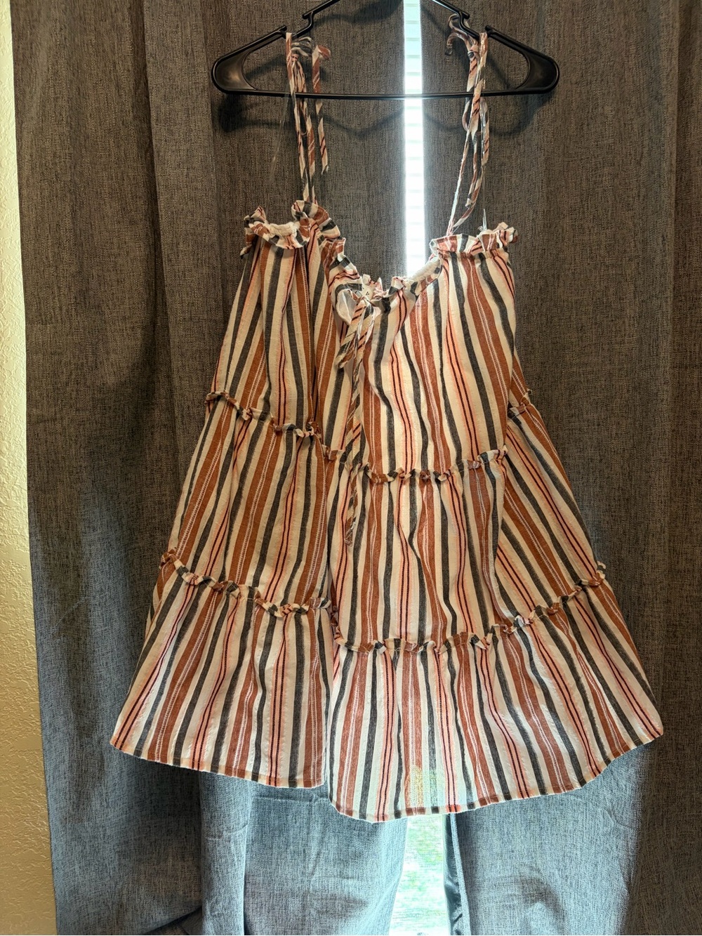HYFVE Striped Sundress in Cream, Rust & Navy